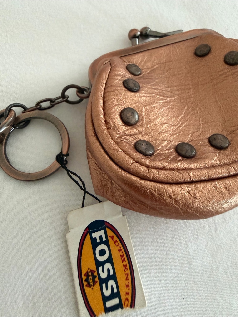 Fossil Metallic Bronze Leather Coin & Key Holder Duo - Picture 2 of 14